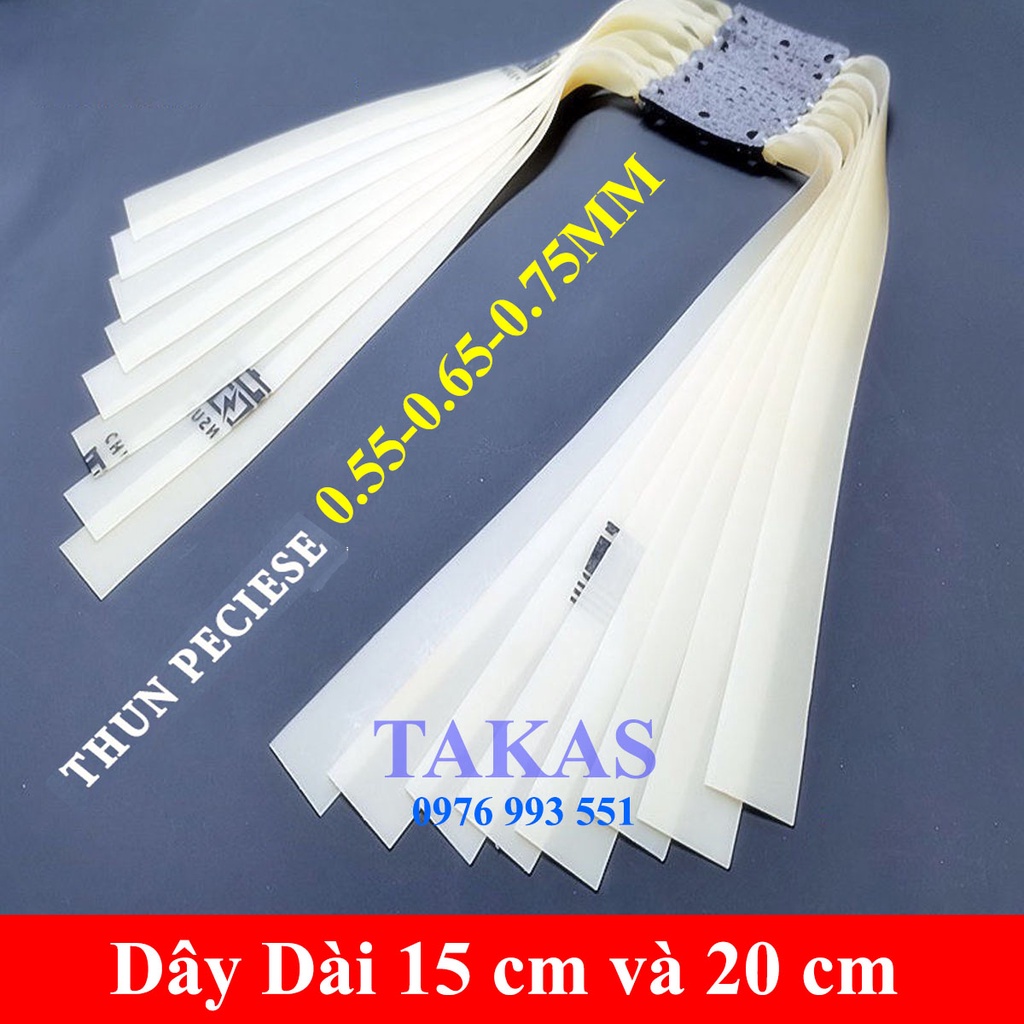 Dây ná cao su, thun ná cao su, thun precise chính hãng 0.5-0.55-0.65mm dây dài 15 và 20cm