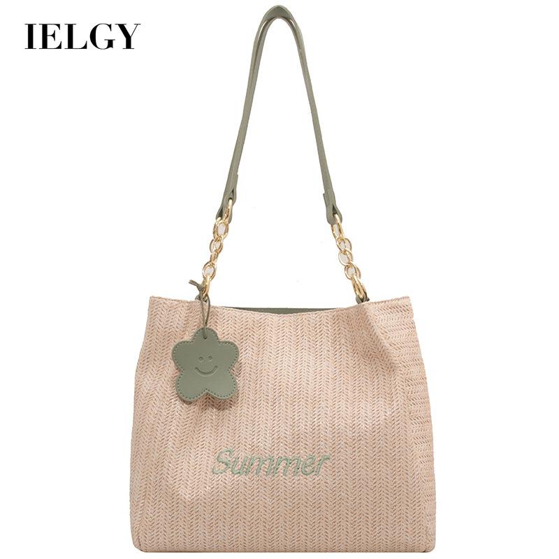 Túi đeo vai IELGY đan sợi cỡ lớn thời trang cho nữ