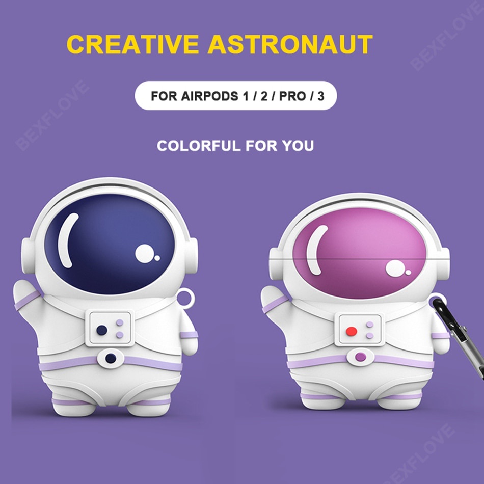 Vỏ bảo vệ hộp sạc tai nghe Airpods 2 3 Pro bằng silicon họa tiết hoạt hình 3D dễ thương