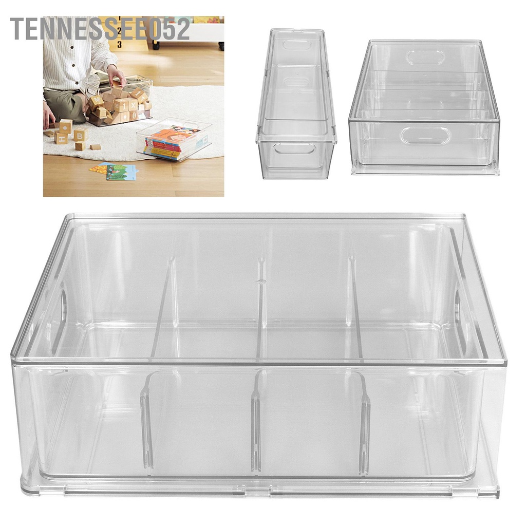 [Hàng Sẵn] Hộp đựng đồ ngăn kéo để bàn trong suốt có thể xếp chồng lên nhau đa chức năng 3/6L【Tennessee052】