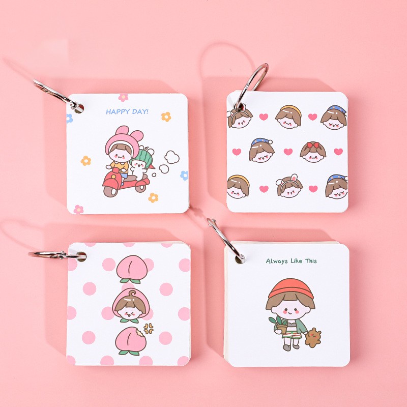 Flashcard học tiếng anh vuông nhiều hình con vật cute đáng yêu (80 tờ)