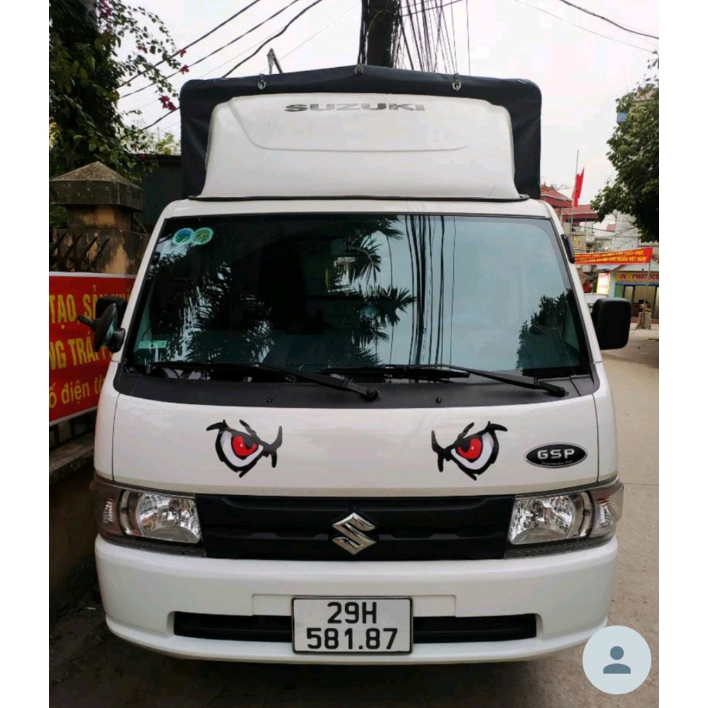 (Chọn màu) Tem đôi mắt trang dán xe tải,xe máy, nắp capo, decan dán xe xe oto, gương chiếu hậu, độc lạ