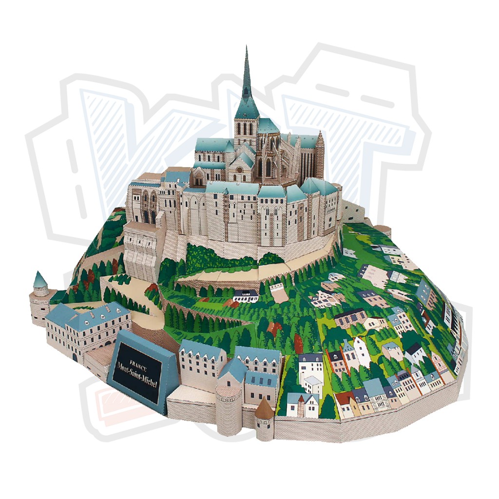 Mô hình giấy kiến trúc Pháp Mont Saint Michel - France