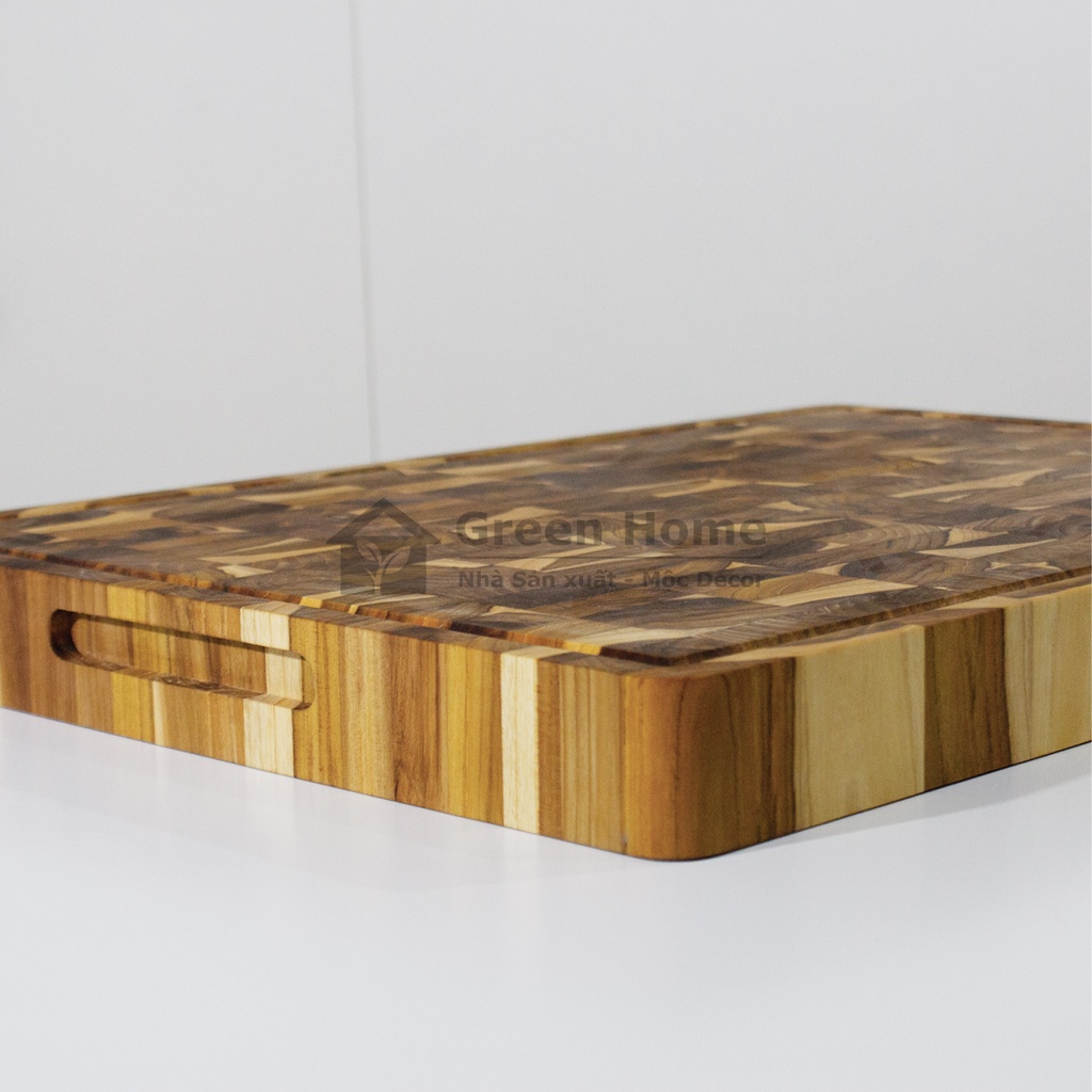 Thớt gỗ Teak size lớn kích thước 54x40x4.5cm dành cho đầu bếp chặt thái độ dày lên tới 4.5cm
