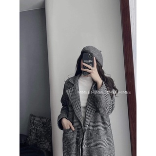 Áo khoác dạ kẻ tây mimee