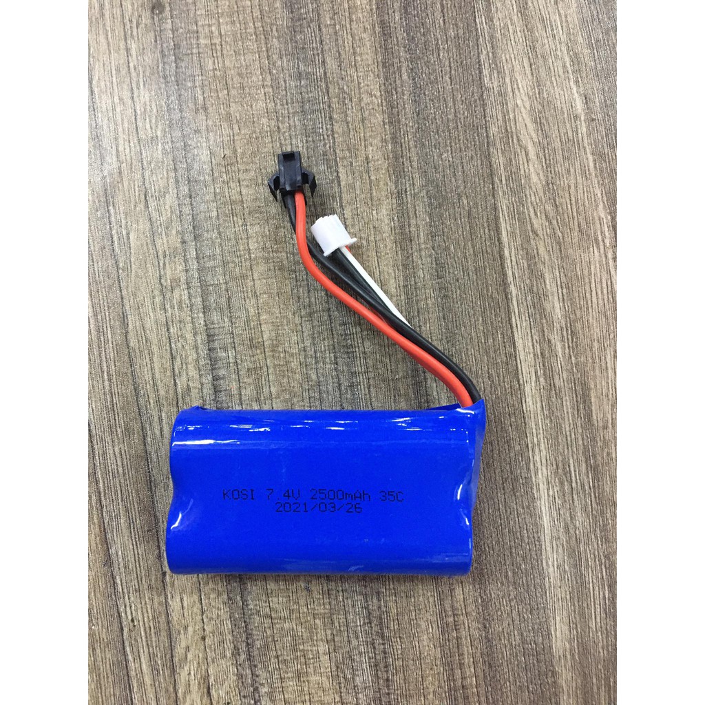 Pin Lion Kosi 2S 7.4V 2500mah jack T giắc SM dùng cho xe điều khiển, tàu thuyền, cano, pin 7,4v 1200mah Jack SM giắc T