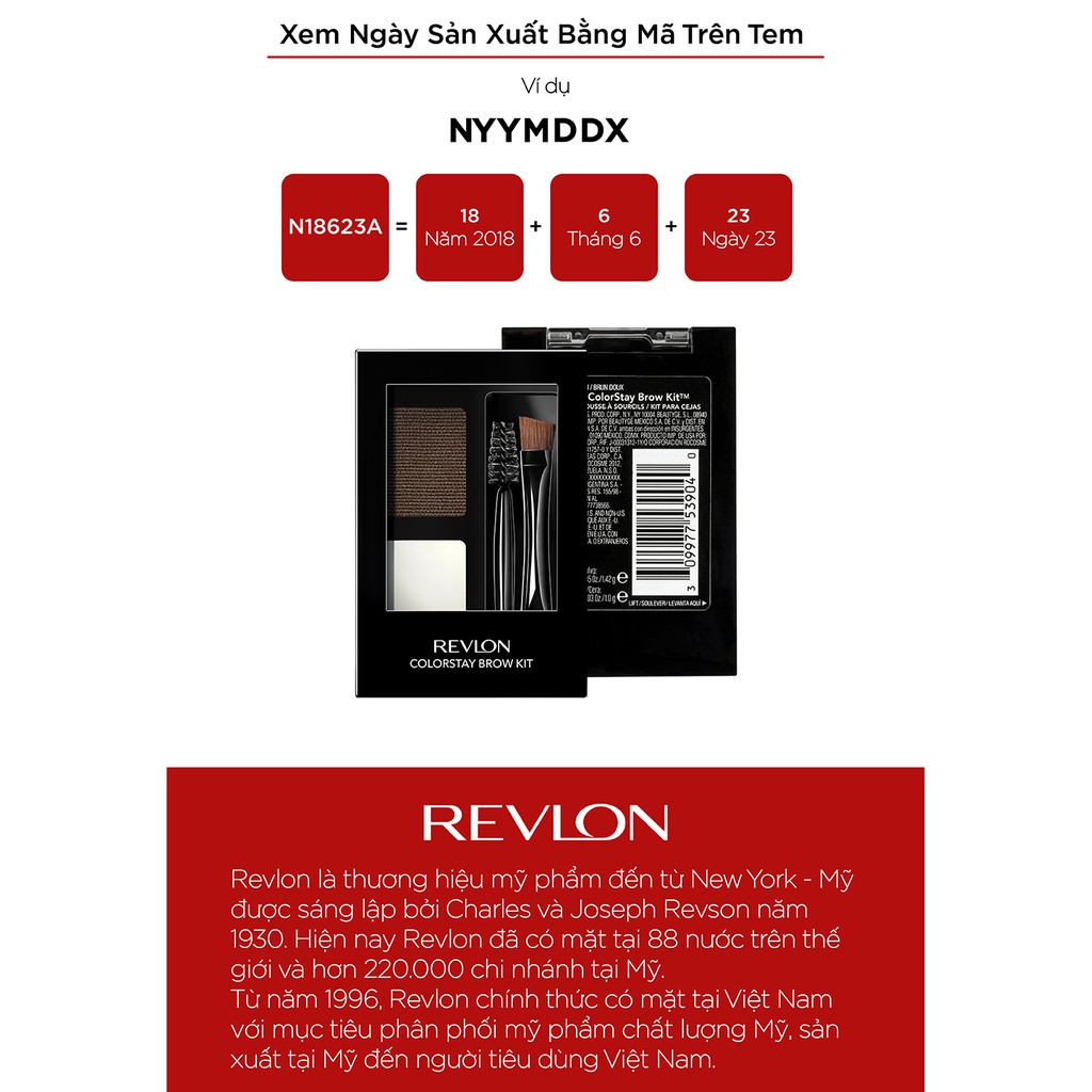 Bộ kẻ chân mày lâu phai Revlon Colorstay Brow Kit (HSD dưới 8 tháng)