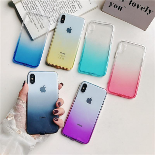 Ốp Điện Thoại TPU Silicon Mềm Màu Gradient Cho IPhone 7 8 6 6s Plus 7Plus 8Plus X XS MAX XR