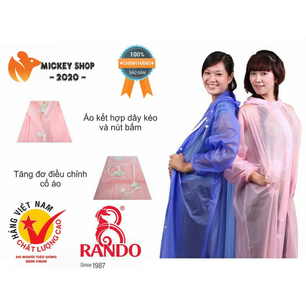 [ MUA NHIỀU ] Áo Mưa Rando Poncho Dây Kéo Trong Nhiều Màu APPC-09