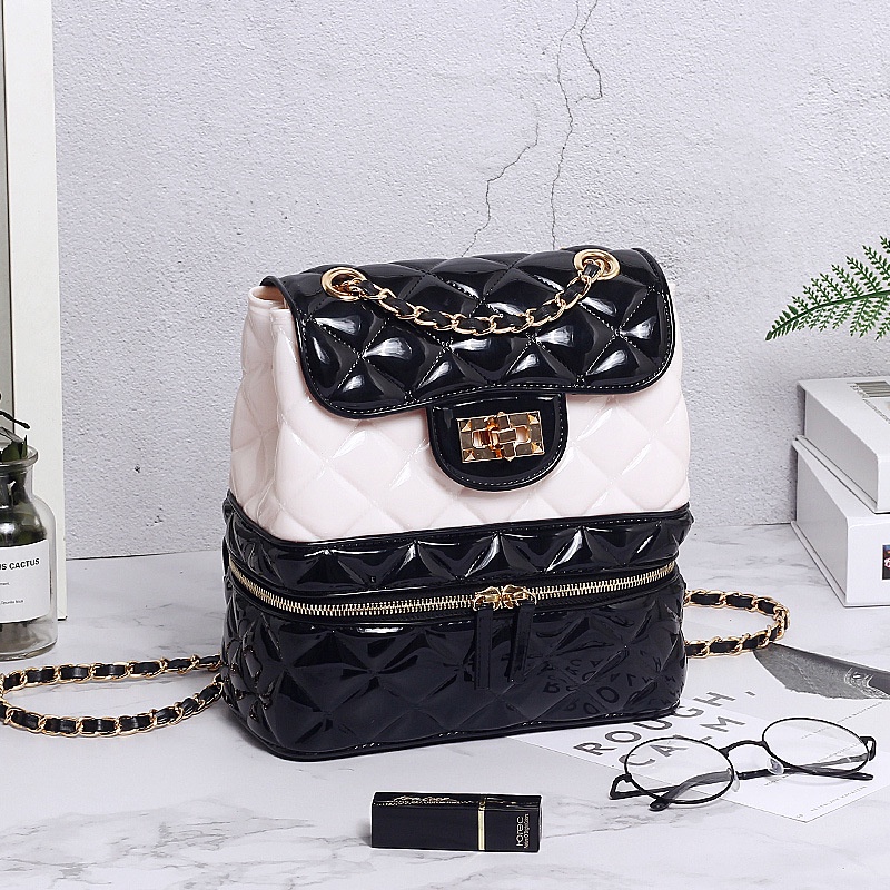 Balo Nhựa JASMIN NOIR Trong Suốt Màu Kẹo Phối Dây Xích Chống Thấm Nước Thời Trang Cho Nữ