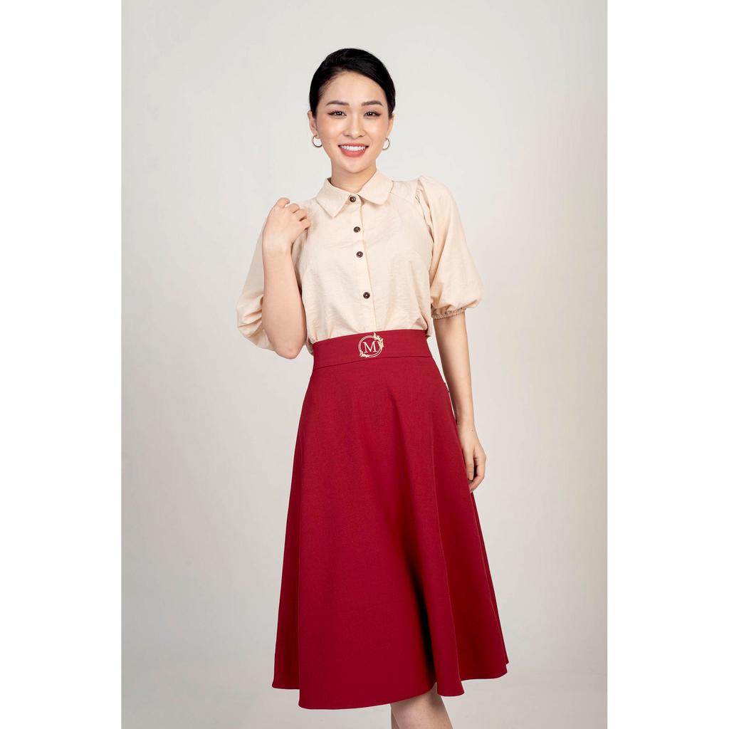 Chân váy xòe, thêu chữ M MMOutfit M-JU020121024