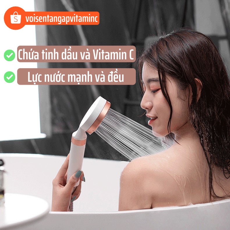 Vòi hoa sen tăng áp lọc nước chứa VitaminC làm đẹp da - sáng da khử và loại bỏ vi khuẩn gần như tuyệt đối