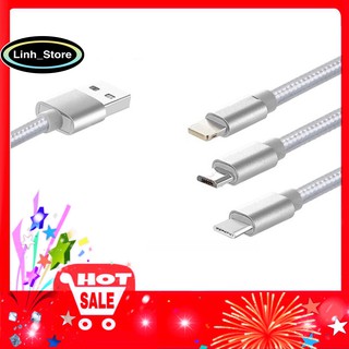 Cáp sạc ngắn 25cm bọc dù dành cho iphone/samsung/typec