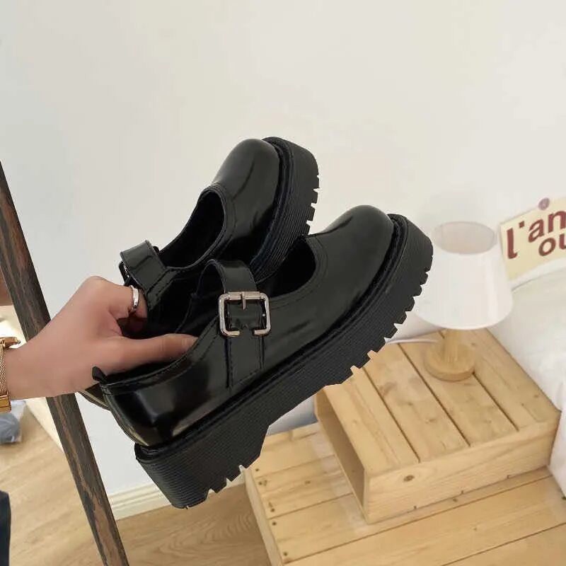 Giày Lolita Nữ Đế Cao 3Cm Giày Lolita Da Bóng Phong Cách Nhật Bản LB14-Molita