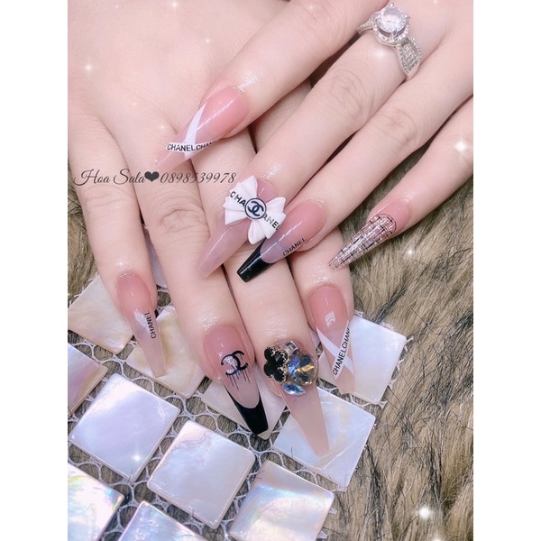 Nơ bột nail kiểu trang trí móng tay