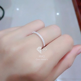 Nhẫn bạc nữ dải đá đơn