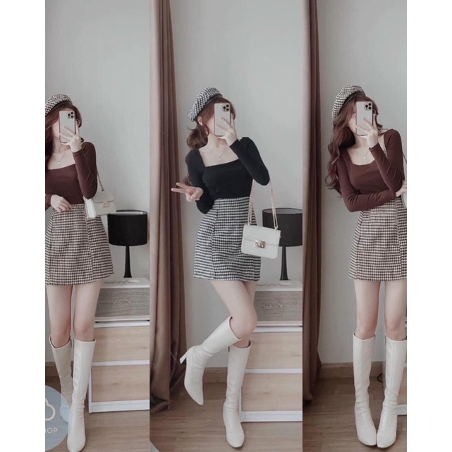 BÁN SỈ CHÂN VÁY DẠ ZRF 2 MÀU CHO NỮ