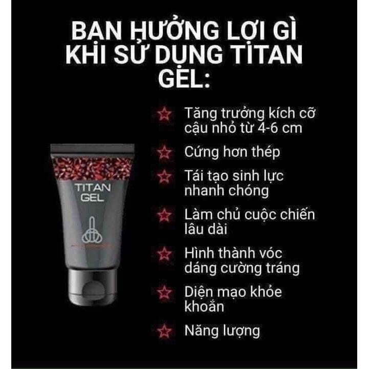 Gel tăng kích thước dương vât - hỗ trợ cương dương ( Gel -Titan) xuất xứ Nga Chính hãng 50ml