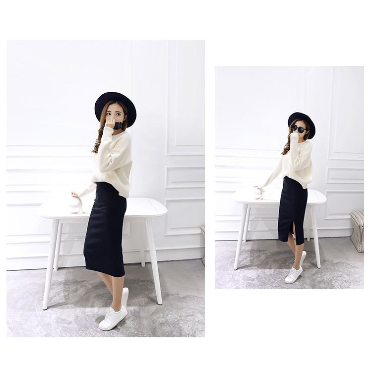 Chân Váy Bút Chì Thun Tăm Vải Dày Có Xẻ | BigBuy360 - bigbuy360.vn