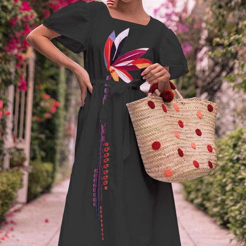 ZANZEA Đầm maxi dáng chữ A hoạ tiết in thời trang mùa hè cho phái nữ | BigBuy360 - bigbuy360.vn