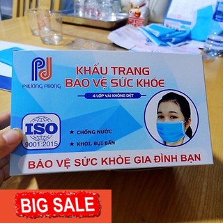 Hộp khẩu trang y tế 4 lớp 50 cái kháng khuẩn, chống nước, bụi bẩn