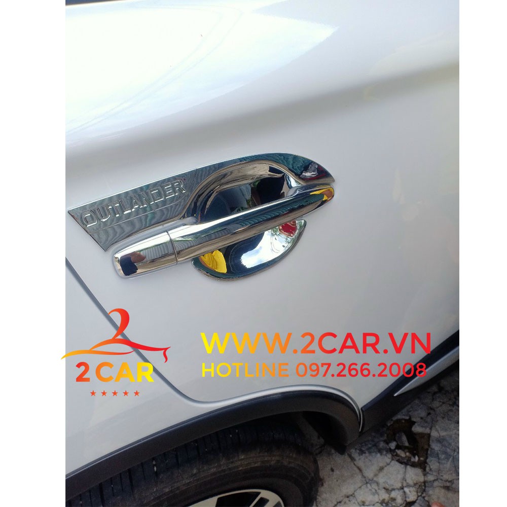 Ốp tay nắm, hõm cửa xe Mitsubishi Outlander 2016 - 2021 mạ crom cao cấp - Giá 1 bộ