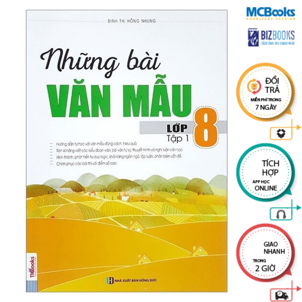 Sách - Combo 2 tập Những Bài Văn Mẫu Lớp 8 (Tập 1 + 2) Mcbooks
