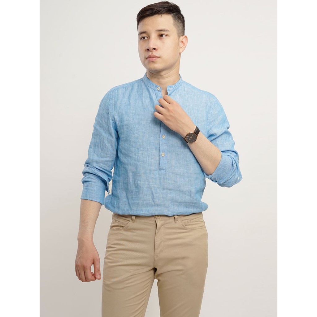 Áo sơ mi dài tay ARISTINO cổ tàu trẻ trung, lịch lãm, chỉnh chu - ALS143S7+ALS145S7 | BigBuy360 - bigbuy360.vn