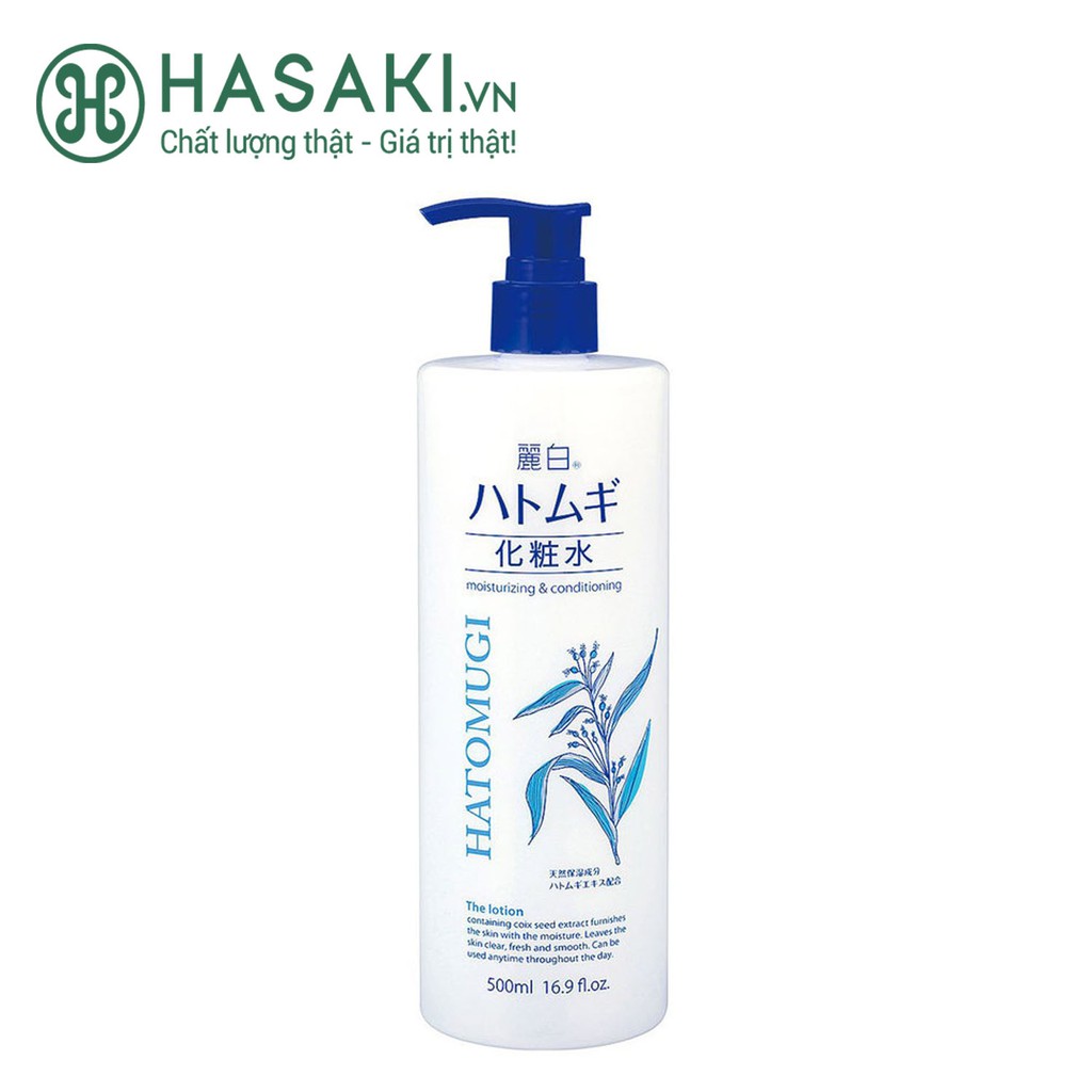 Nước Hoa Hồng Hatomugi Chiết Xuất Ý Dĩ Làm Sáng Da The Lotion Reihaku 500ml