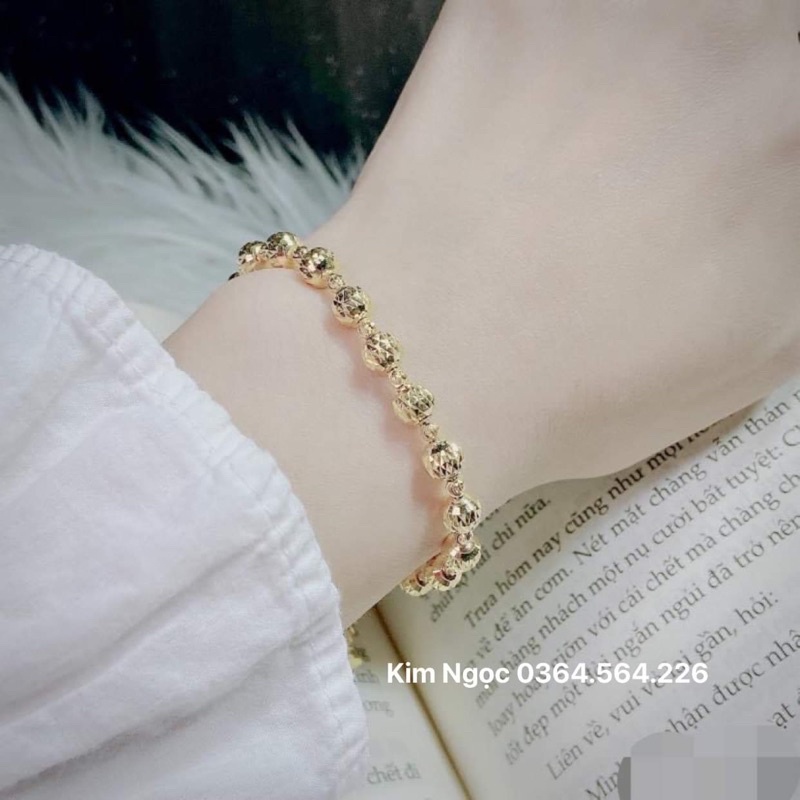 Lắc tay bi phay mạ vàng cao cao cấp bền đẹp Kim Ngọc Shop sỉ lẻ trang sức mạ vàng