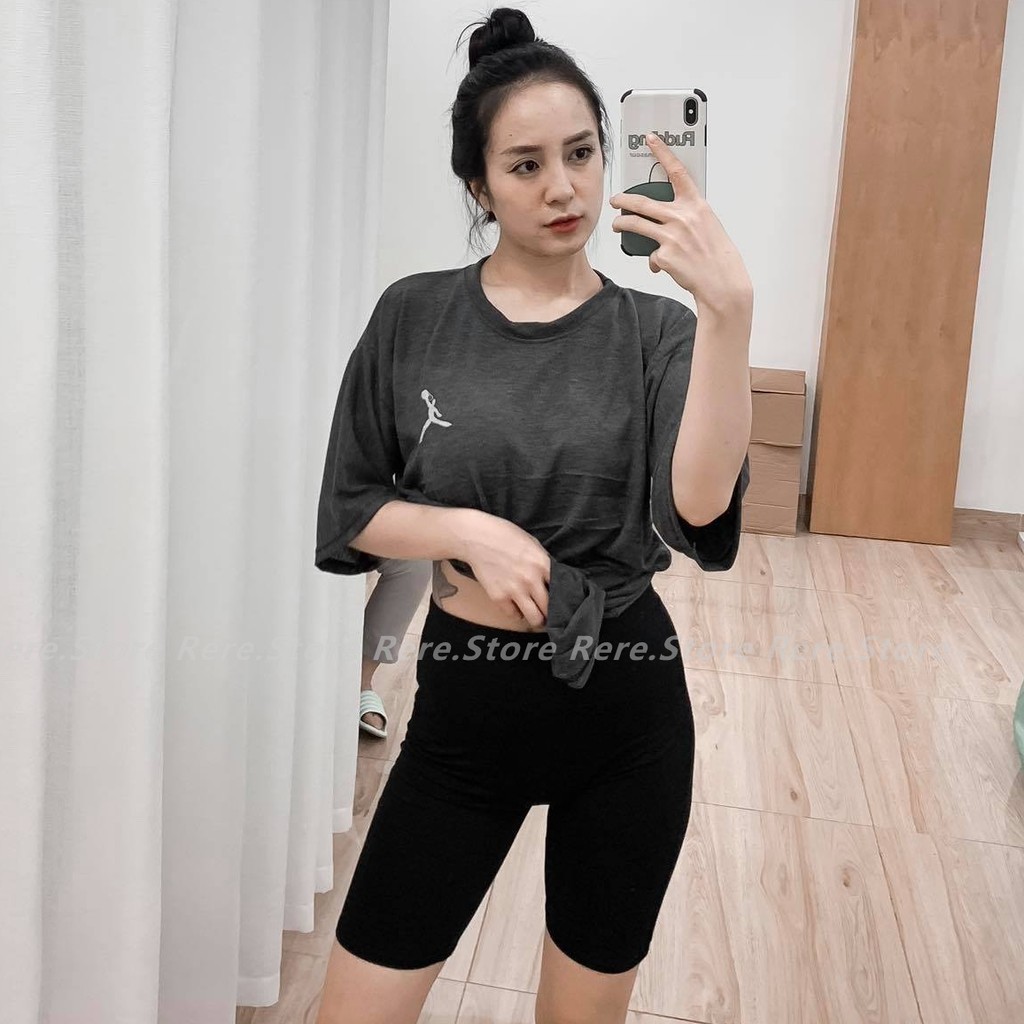 Quần Legging Đùi Cầu Vồng Cuộn Tím Thái - Rere.Store [FREESHIP] - Short lửng RAINBOW nữ ôm sát body Ulzzang