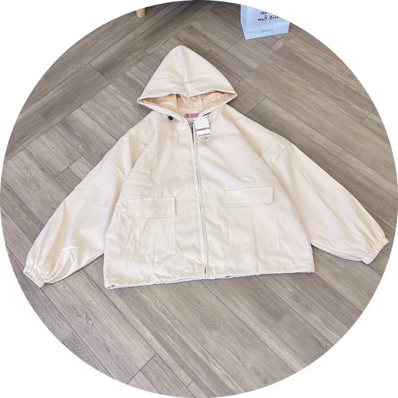 Áo khoác kaki trơn basic túi hộp kaki da lộn 2 lớp có nón unisex ulzzang nam nữ