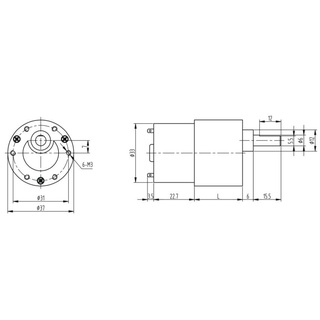 Động cơ DC giảm tốc JGB37-520 12V 300RPM