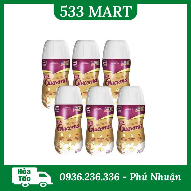 [LỐC 6 CHAI] Sữa cho người tiểu đường Glucerna dạng nước hương vani 220ml