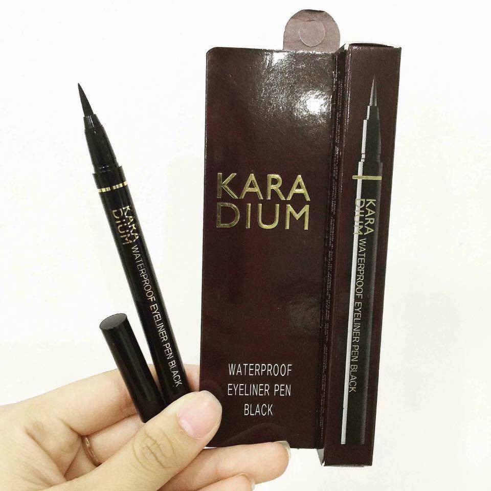 Bút Dạ Kẻ Mắt Karadium Waterproof Brush Eyeliner Pen Black