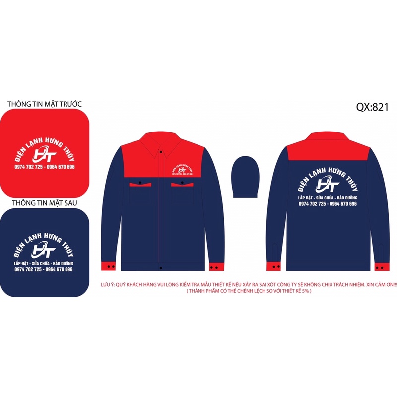 Bộ quần áo bảo hộ lao động vải kaki 3.1, hàng may kĩ HD09