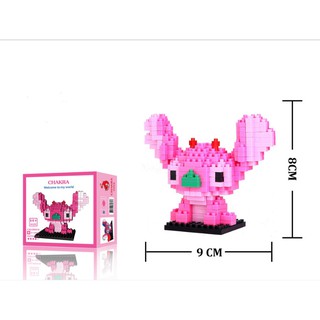 Bộ lắp ghép anqi bạn gái stitch màu hồng dễ thương