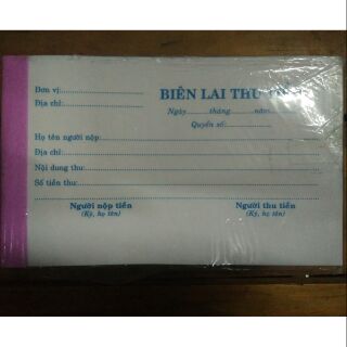 BIÊN LAI THU TIỀN 2 LIÊN