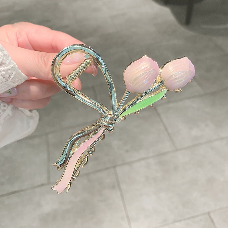 Kẹp Tóc Hình Hoa Tulip Thời Trang Hàn Quốc Cho Nữ