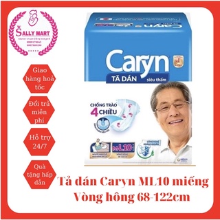 Tã Bỉm Dán Người Lớn Caryn Size ML - 3 Miếng/10 Miếng Dành Cho Người Già Hạn Chế Khả Năng Đi Lại