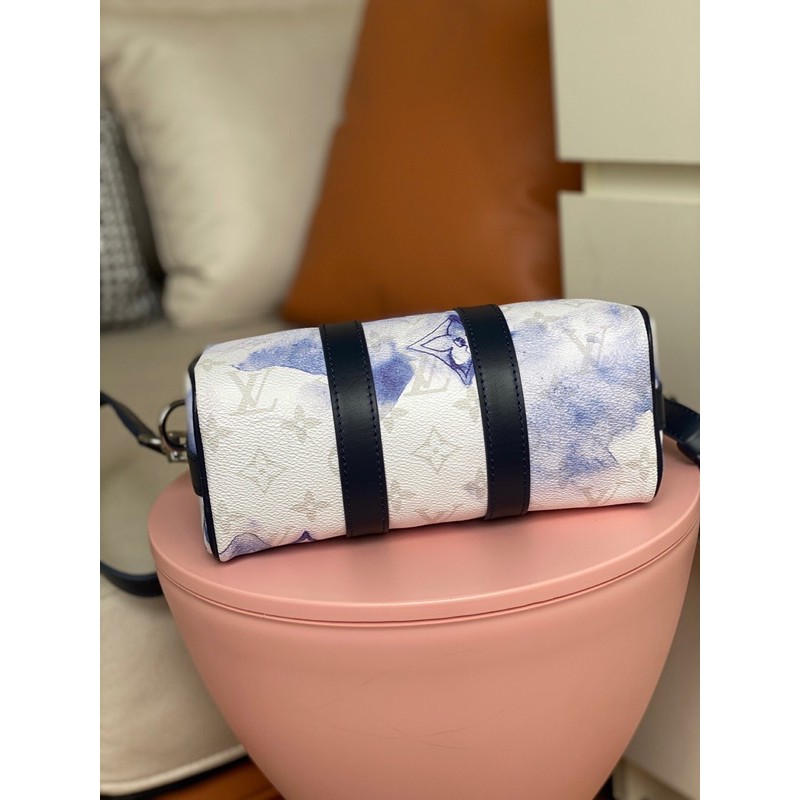 Túi xách tay nữ có dây đeo da in hoạ tiết khoá kéo louis vuitton LV