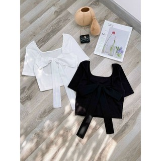 ÁO THUN CROPTOP CỘT NƠ LƯNG