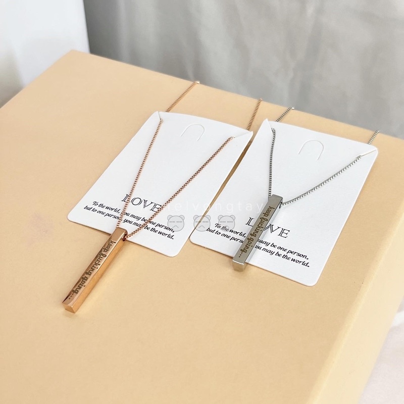 Dây chuyền thanh dài khắc tên