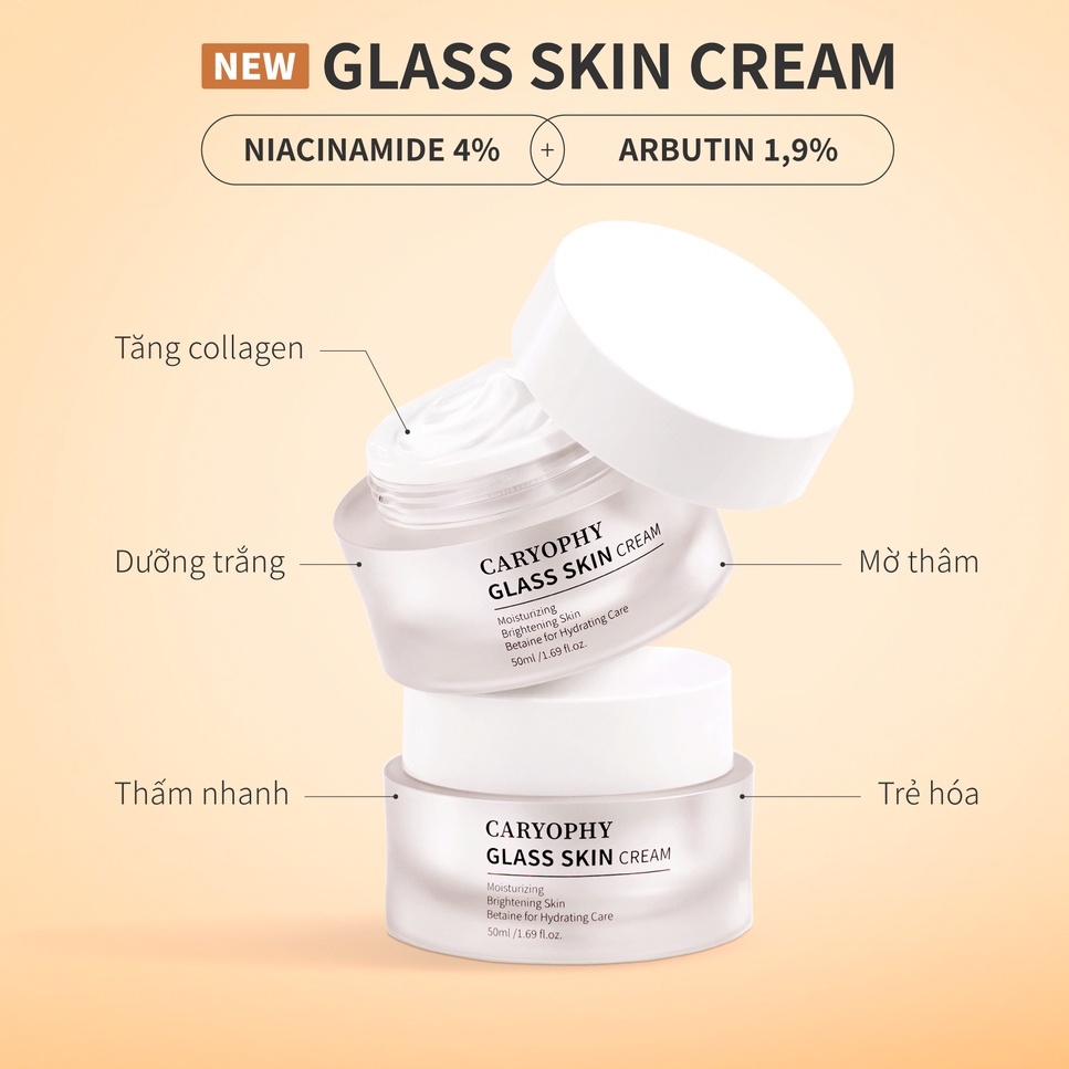 Kem dưỡng ẩm trắng da Caryophy Glass Skin Cream 50ml