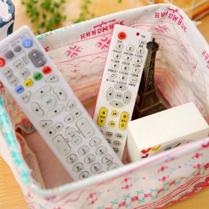Giỏ vải đựng đồ cá nhân văn phòng xinh xắn, Hộp vải đựng đồ tiện dụng sbsx
