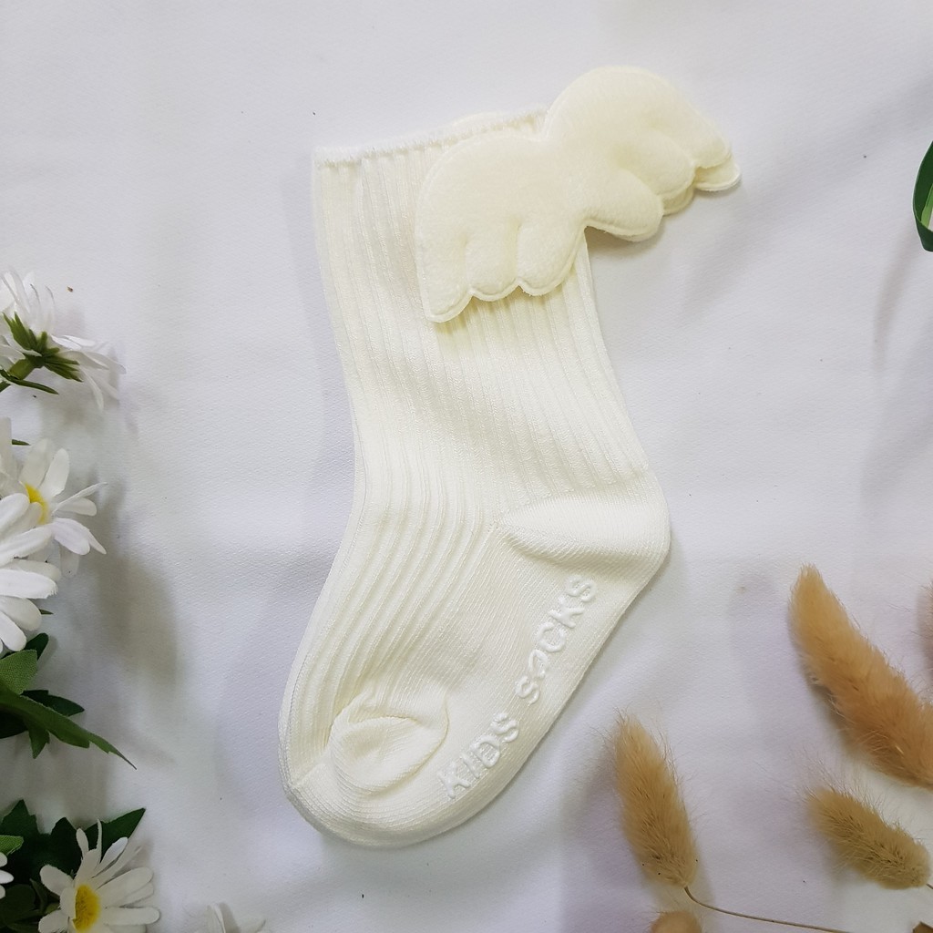 Tất Cổ Cao KIDS SOCKS XỊn Xò Hình Cánh Tiên - Cho Bé Gái Từ 1 đến 3 Tuổi.