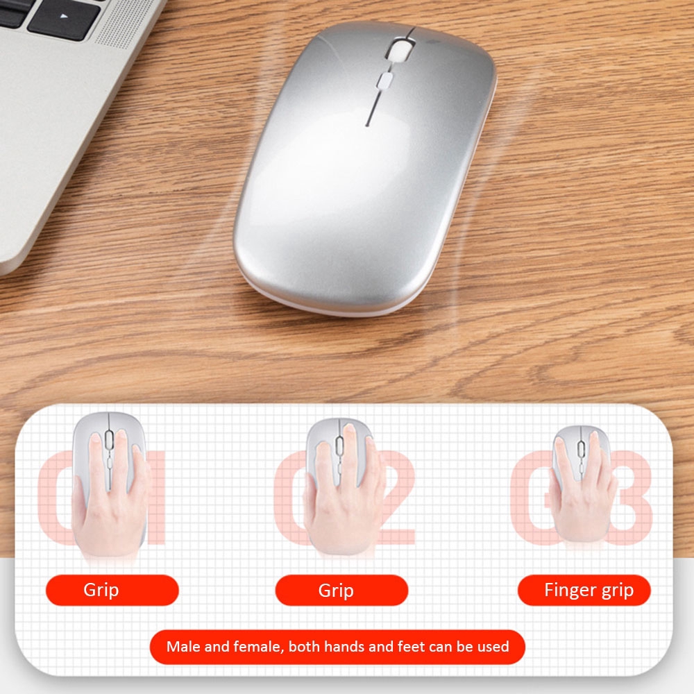 2.4G Wireless Mouse Bluetooth 5.0 Silent Dual Mode Rechargeable Mouse ABS+Metal Ⓡ