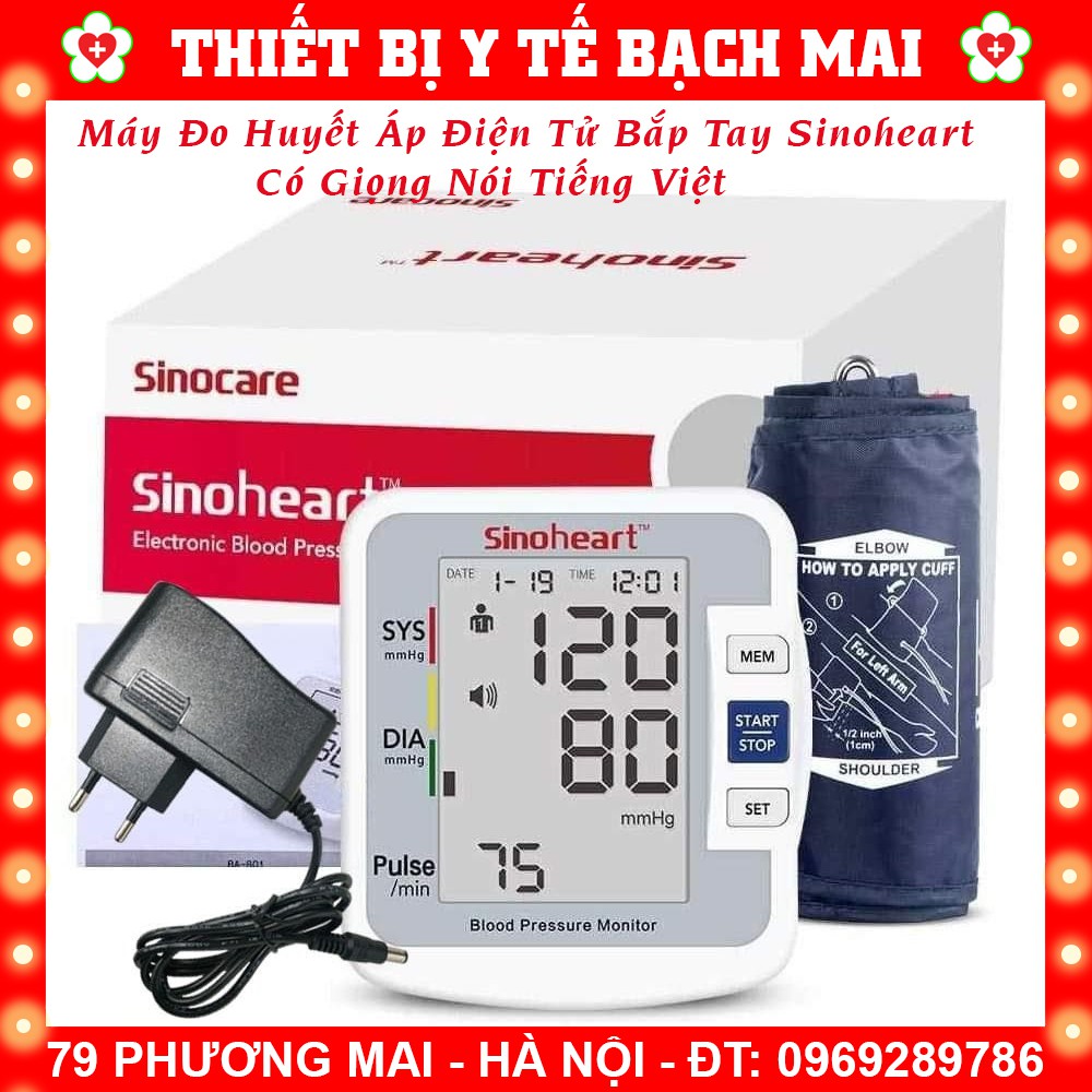 Máy Đo Huyết Áp Sinoheart BA-801 SINOCARE - Chính Hãng Đức - Có Giọng Nói Tiếng Việt