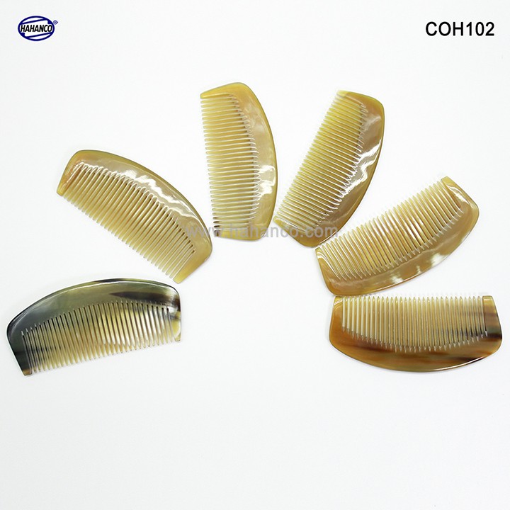 Lược sừng xuất Nhật (Size: M - 13cm) Lược múi bưởi trơn đẹp - COH102 - Horn Comb of HAHANCO - Chăm sóc tóc