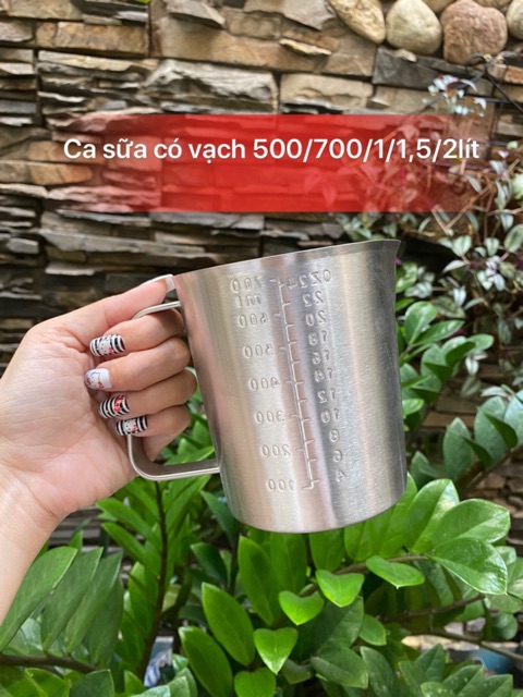 Ca đong Inox 304 hâm Sữa cho bé 1000ml có chia vạch